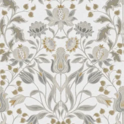 Goodhome -Goodhome goodhome acuama grey yellow ornamental metallic effect textured wallpaper5059340408446 02c