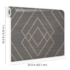 GoodHome Andal Grey Geometric Metallic Effect Textured Wallpaper -Goodhome goodhome andal grey geometric metallic effect textured wallpaper5059340408569 02t