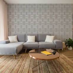 GoodHome Anor Light Grey Geometric Metallic Effect Textured Wallpaper -Goodhome goodhome anor light grey geometric metallic effect textured wallpaper5059340408590 02i