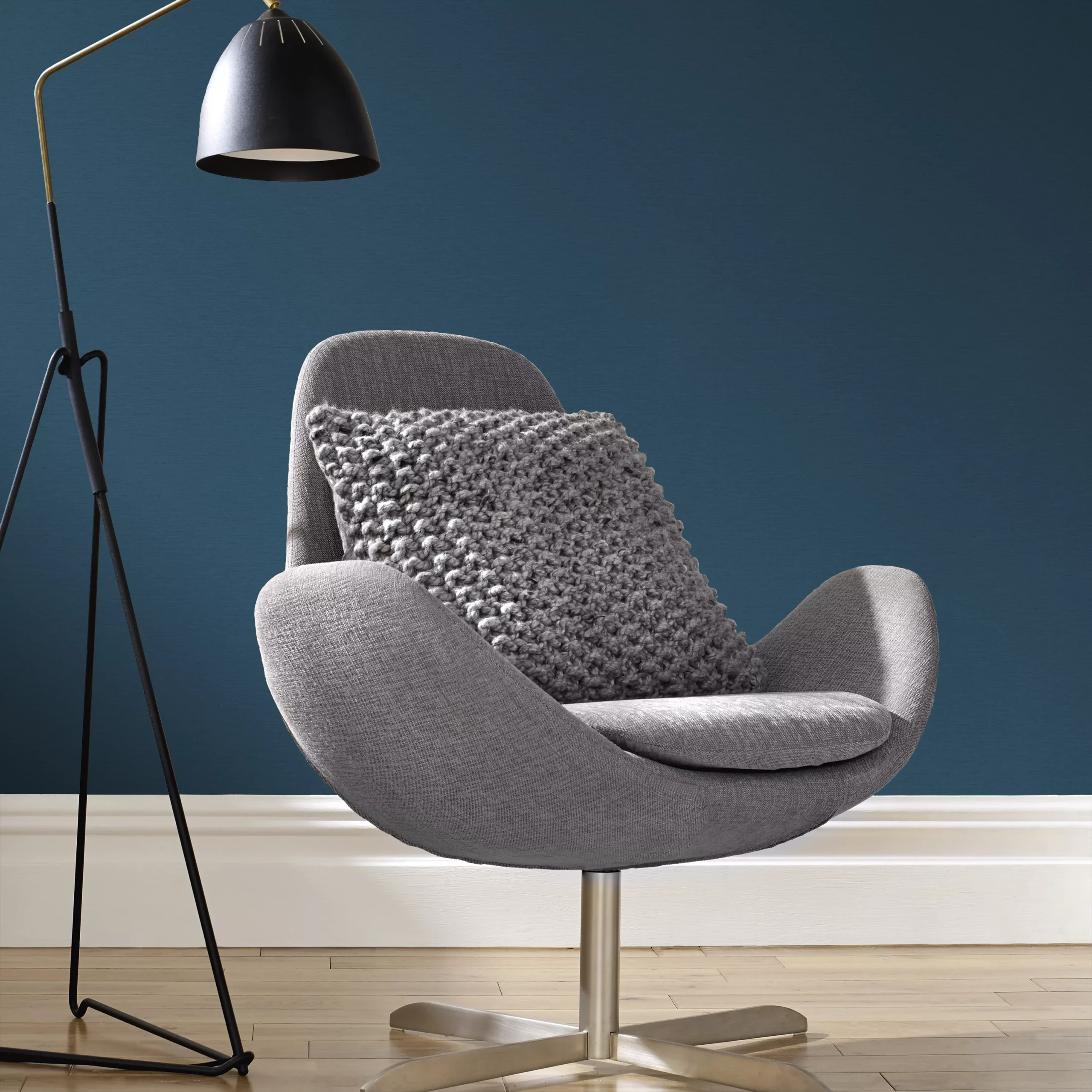 GoodHome Arceau Navy Fabric Effect Textured Wallpaper 6 GoodHome Arceau Navy Fabric Effect Textured Wallpaper - Image 4