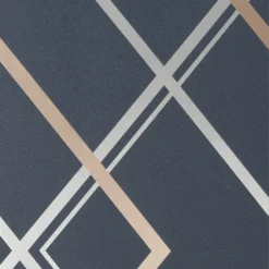 GoodHome Ashbourne Blue Geometric Metallic Effect Smooth Wallpaper -Goodhome goodhome ashbourne blue geometric metallic effect smooth wallpaper5059340410623 37c