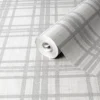 GoodHome Atherton Grey Tartan Metallic Effect Textured Wallpaper -Goodhome goodhome atherton grey tartan metallic effect textured wallpaper5059340410463 01c