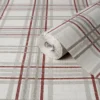 GoodHome Atherton Red Tartan Metallic Effect Textured Wallpaper -Goodhome goodhome atherton red tartan metallic effect textured wallpaper5059340410555 01c