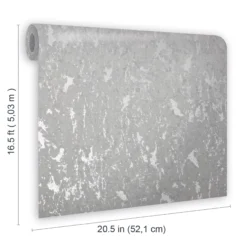 GoodHome Avington Silver Effect Textured Wallpaper -Goodhome goodhome avington silver effect textured wallpaper5059340410326 02t