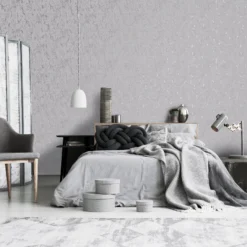 GoodHome Avington Silver Effect Textured Wallpaper -Goodhome goodhome avington silver effect textured wallpaper5059340410326 21i