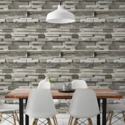 GoodHome Baddiley Grey Wood Effect Textured Wallpaper -Goodhome goodhome baddiley grey wood effect textured wallpaper5059340410647 01i