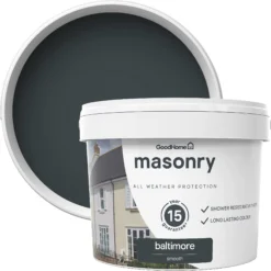 GoodHome Baltimore Smooth Matt Masonry Paint, 10L Tin