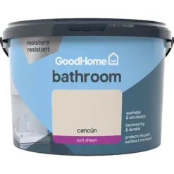 GoodHome Bathroom Cancun Soft Sheen Emulsion Paint, 2.5L -Goodhome goodhome bathroom cancun soft sheen emulsion paint 2 5l3663602591160 02c