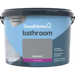 GoodHome Bathroom Delaware Soft Sheen Emulsion Paint, 2.5L -Goodhome goodhome bathroom delaware soft sheen emulsion paint 2 5l3663602591283 02c