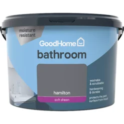 GoodHome Bathroom Hamilton Soft Sheen Emulsion Paint, 2.5L -Goodhome goodhome bathroom hamilton soft sheen emulsion paint 2 5l3663602591344 02c
