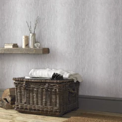 GoodHome Bloxholm Grey Striped Silver Effect Textured Wallpaper -Goodhome goodhome bloxholm grey striped silver effect textured wallpaper5059340410579 20i