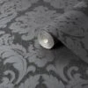 GoodHome Chalfont Charcoal Damask Glitter Effect Textured Wallpaper -Goodhome goodhome chalfont charcoal damask glitter effect textured wallpaper5059340410708 01c