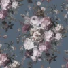 GoodHome Chryso Blue Floral Textured Wallpaper