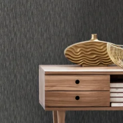 GoodHome Ciral Black Plains Metallic Effect Textured Wallpaper -Goodhome goodhome ciral black plains metallic effect textured wallpaper5059340408910 21i