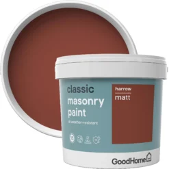GoodHome Classic Harrow Smooth Matt Masonry Paint, 5L Tin