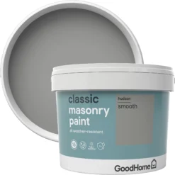 GoodHome Classic Hudson Smooth Matt Masonry Paint, 10L -Goodhome goodhome classic hudson smooth matt masonry paint 10l3663602521839 37c
