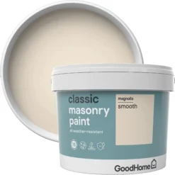 GoodHome Classic Magnolia Smooth Matt Masonry Paint, 10L -Goodhome goodhome classic magnolia smooth matt masonry paint 10l3663602521662 37c