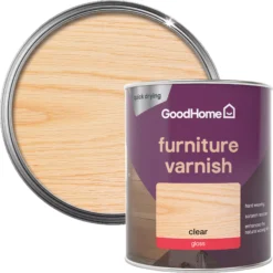 GoodHome Clear Gloss Multi-surface Furniture Wood Varnish, 750ml