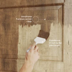 GoodHome Clear Satin Multi-surface Furniture Wood Varnish, 2.5L -Goodhome goodhome clear satin multi surface furniture wood varnish 2 5l5059340486604 02i