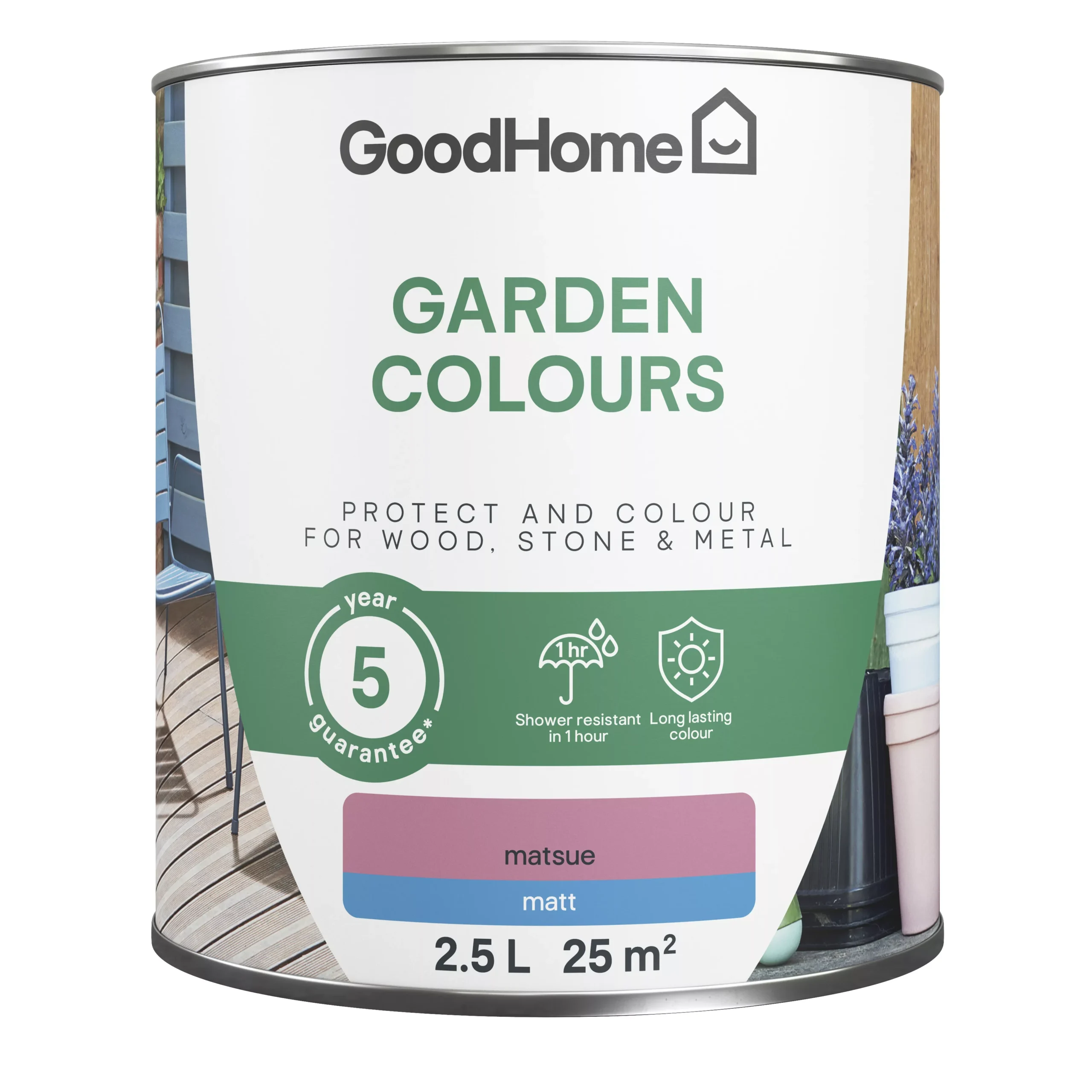 GoodHome Colour It Matsue Matt Multi-surface Paint, 2.5L 4 GoodHome Colour It Matsue Matt Multi-surface Paint, 2.5L - Image 2
