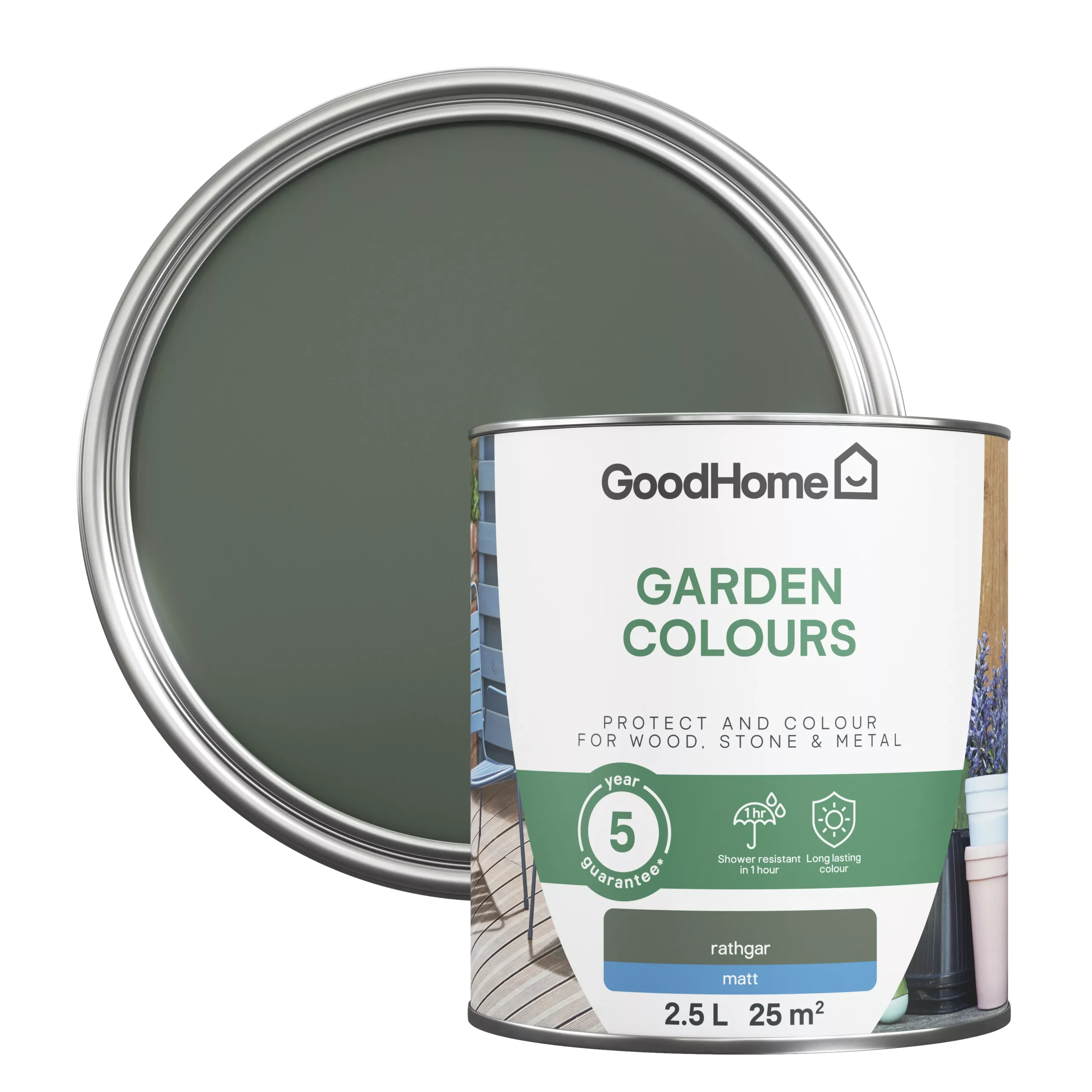 GoodHome Colour It Rathgar Matt Multi-surface Paint, 2.5L 3 GoodHome Colour It Rathgar Matt Multi-surface Paint, 2.5L