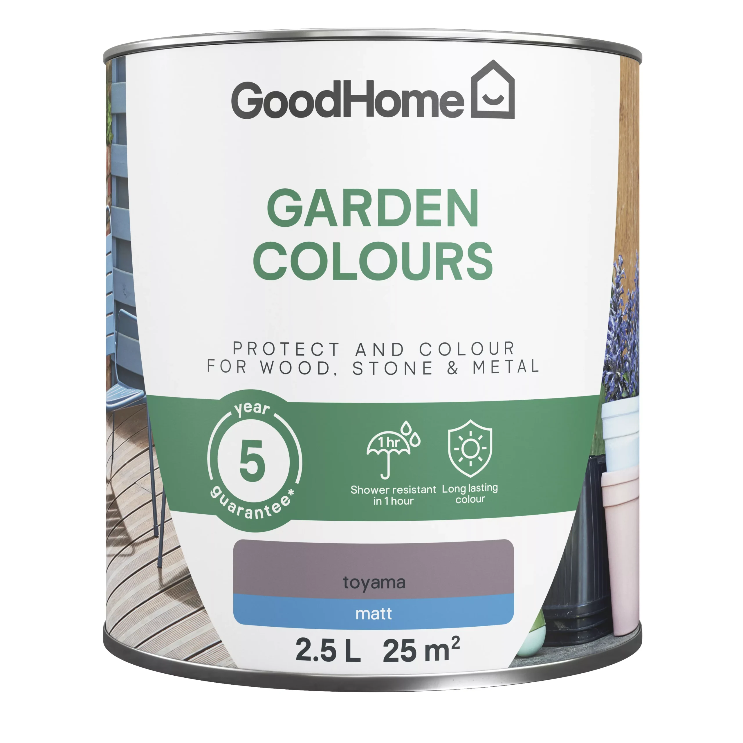 GoodHome Colour It Toyama Matt Multi-surface Paint, 2.5L 4 GoodHome Colour It Toyama Matt Multi-surface Paint, 2.5L - Image 2