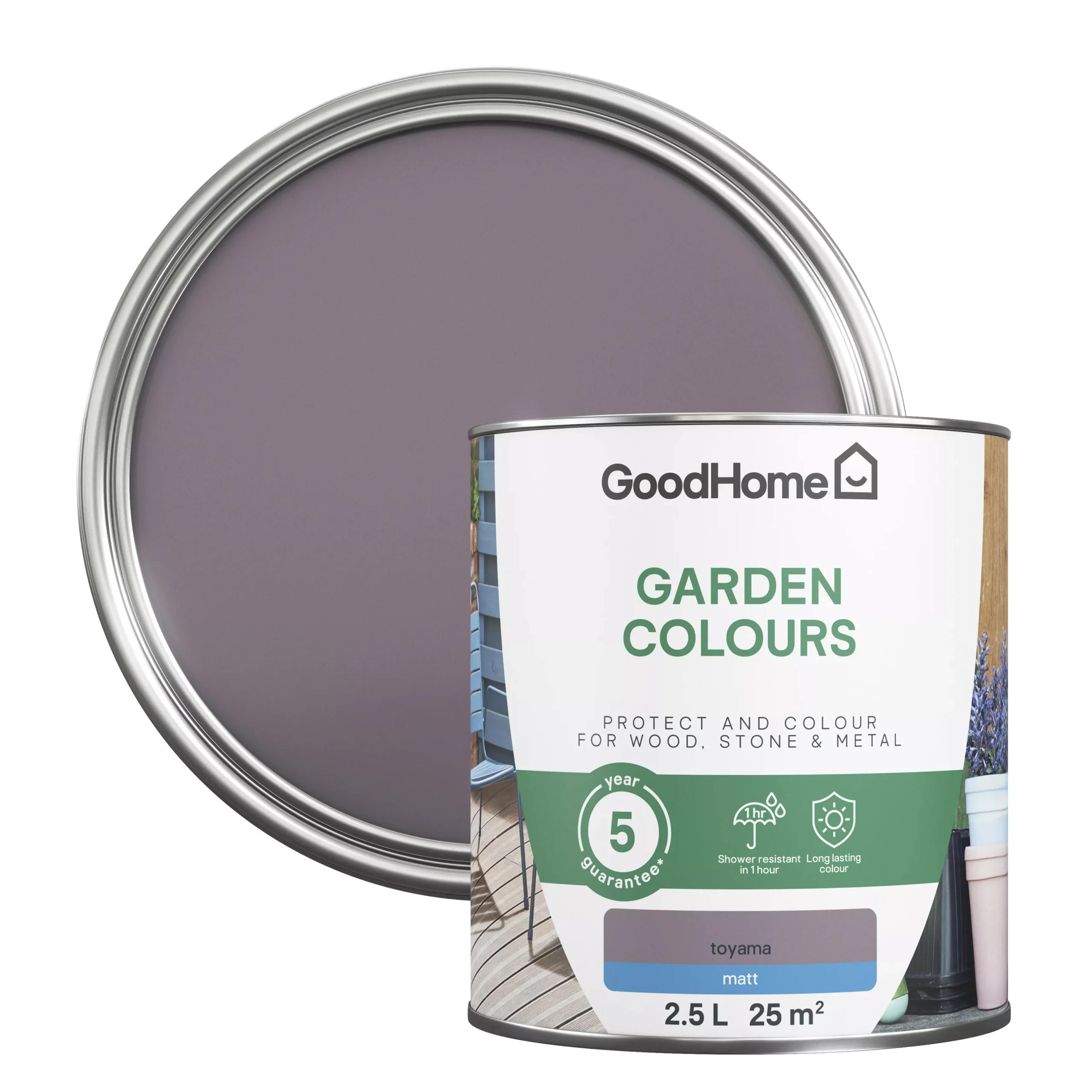 GoodHome Colour It Toyama Matt Multi-surface Paint, 2.5L 3 GoodHome Colour It Toyama Matt Multi-surface Paint, 2.5L
