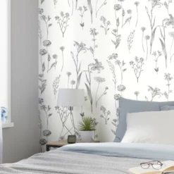 GoodHome Conyza Grey & White Floral Textured Wallpaper -Goodhome goodhome conyza grey white floral textured wallpaper3663602561392 01i bq