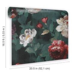 GoodHome Crewe Green Floral Smooth Wallpaper -Goodhome goodhome crewe green floral smooth wallpaper5059340410531 02t