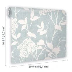 GoodHome Danesfield Blue Leaves Smooth Wallpaper -Goodhome goodhome danesfield blue leaves smooth wallpaper5059340410692 02t