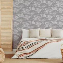 GoodHome Danson Grey Trees Silver Effect Textured Wallpaper -Goodhome goodhome danson grey trees silver effect textured wallpaper5059340410548 21i