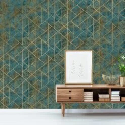 GoodHome Diap Teal Geometric Metallic Effect Textured Wallpaper 9 GoodHome Diap Teal Geometric Metallic Effect Textured Wallpaper -Goodhome goodhome diap teal geometric metallic effect textured wallpaper5059340409023 01i