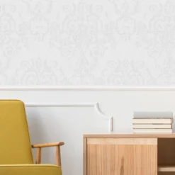 GoodHome Dovenby Grey Damask Silver Effect Textured Wallpaper -Goodhome goodhome dovenby grey damask silver effect textured wallpaper5059340410500 21i