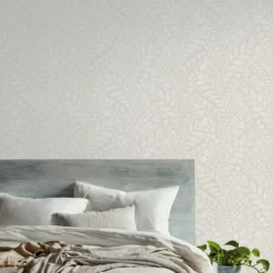 GoodHome Dryade Grey Leaves Textured Wallpaper -Goodhome goodhome dryade grey leaves textured wallpaper3663602561279 01i bq