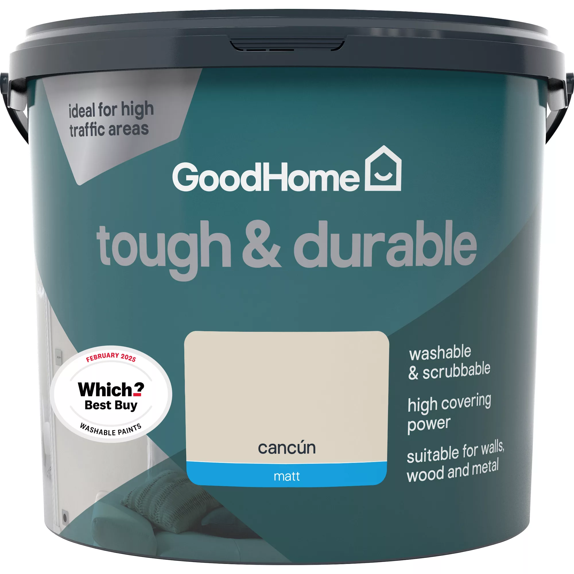 GoodHome Durable Cancun Matt Emulsion Paint, 5L 5 GoodHome Durable Cancun Matt Emulsion Paint, 5L - Image 3