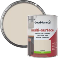 GoodHome Durable Cancun Satin Multi-surface Paint, 750ml