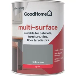 GoodHome Durable Delaware Gloss Multi-surface Paint, 750ml -Goodhome goodhome durable delaware gloss multi surface paint 750ml3663602585602 02c