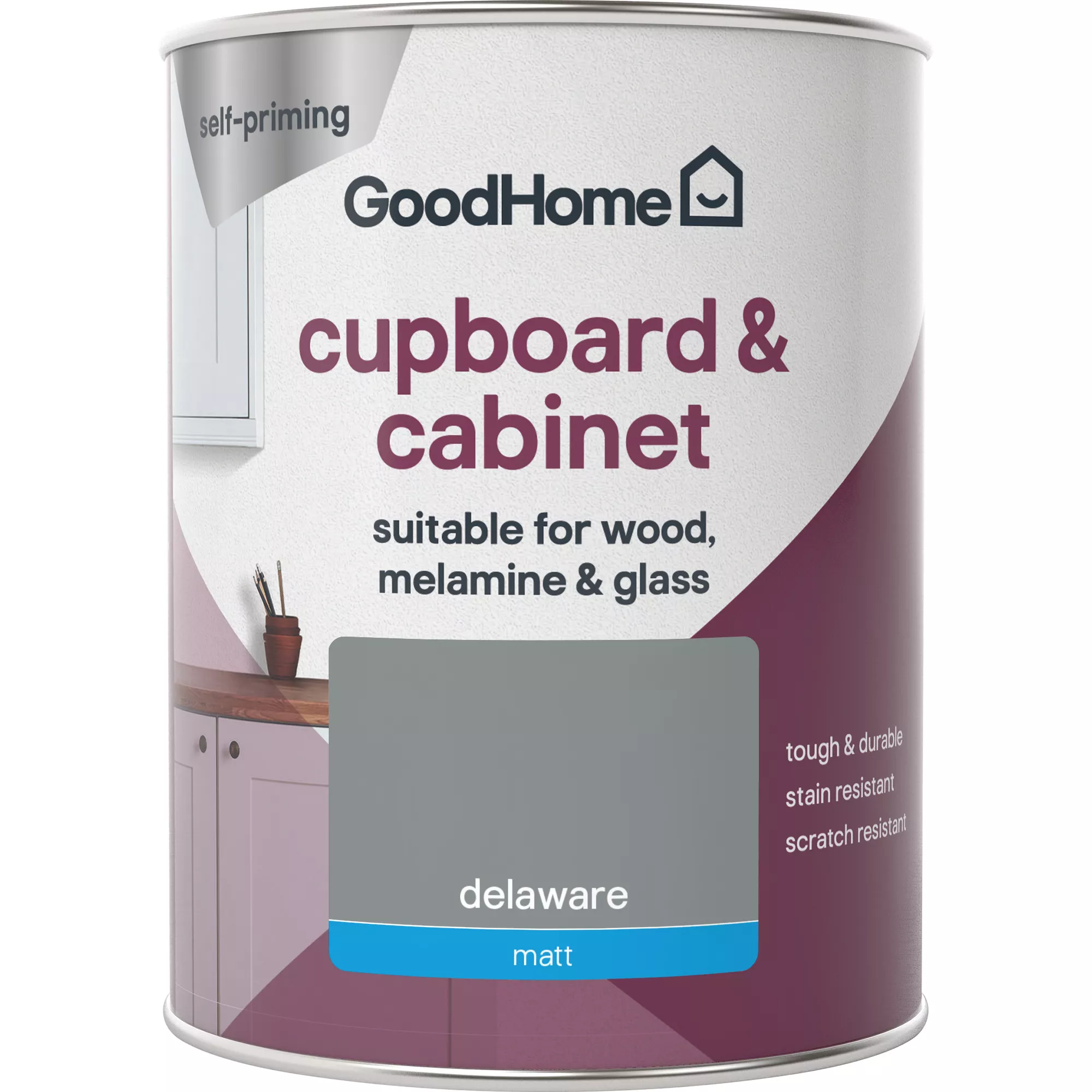 GoodHome Durable Delaware Matt Cabinet & Wardrobe Paint, 750ml 4 GoodHome Durable Delaware Matt Cabinet & Wardrobe Paint, 750ml - Image 2