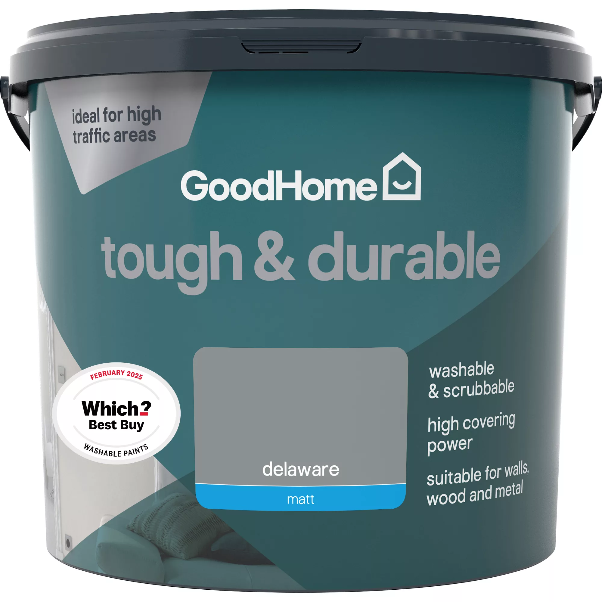 GoodHome Durable Delaware Matt Emulsion Paint, 5L 5 GoodHome Durable Delaware Matt Emulsion Paint, 5L - Image 3