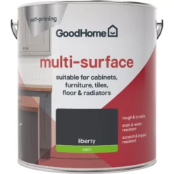 GoodHome Durable Liberty Satin Multi-surface Paint, 2L -Goodhome goodhome durable liberty satin multi surface paint 2l3663602586203 02c