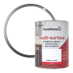 GoodHome Durable North Pole (Brilliant White) Gloss Multi-surface Paint, 750ml