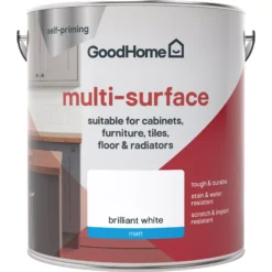 GoodHome Durable North Pole (Brilliant White) Matt Multi-surface Paint, 2L 8 GoodHome Durable North Pole (Brilliant White) Matt Multi-surface Paint, 2L -Goodhome goodhome durable north pole brilliant white matt multi surface paint 2l3663602586081 02c