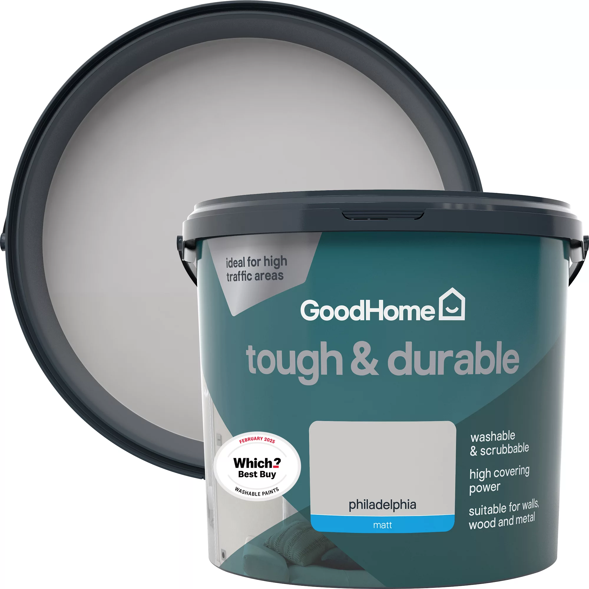 GoodHome Durable Philadelphia Matt Emulsion Paint, 5L 3 GoodHome Durable Philadelphia Matt Emulsion Paint, 5L
