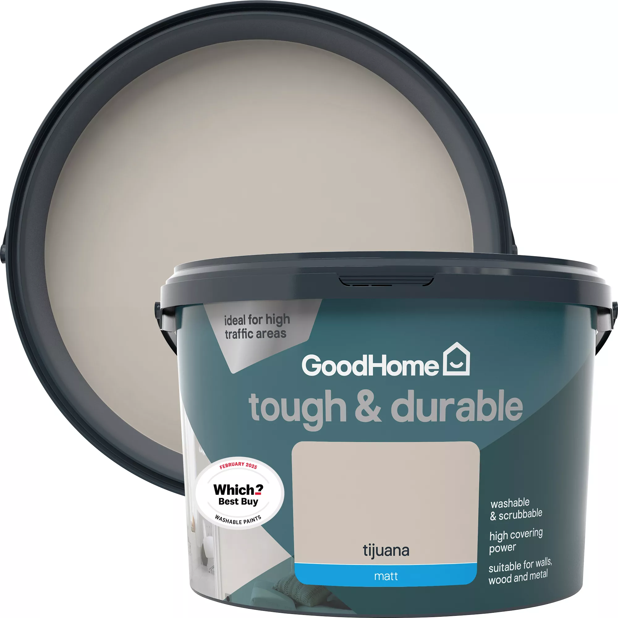 GoodHome Durable Tijuana Matt Emulsion Paint, 2.5L 3 GoodHome Durable Tijuana Matt Emulsion Paint, 2.5L