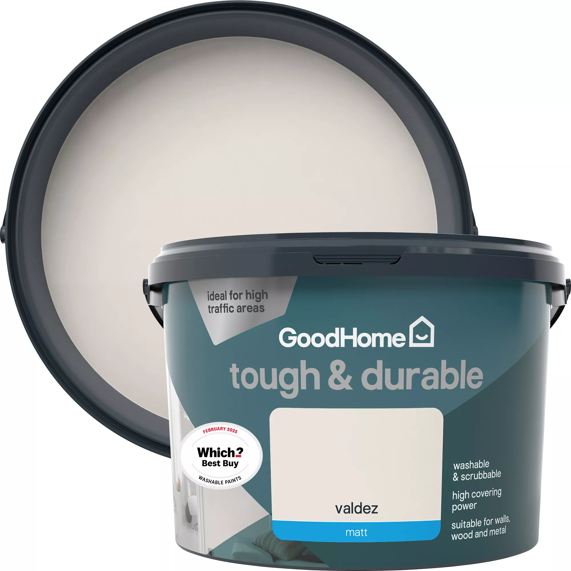 GoodHome Durable Valdez Matt Emulsion Paint, 2.5L 3 GoodHome Durable Valdez Matt Emulsion Paint, 2.5L