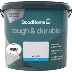 GoodHome Durable Whistler Matt Emulsion Paint, 5L -Goodhome goodhome durable whistler matt emulsion paint 5l3663602412694 02c