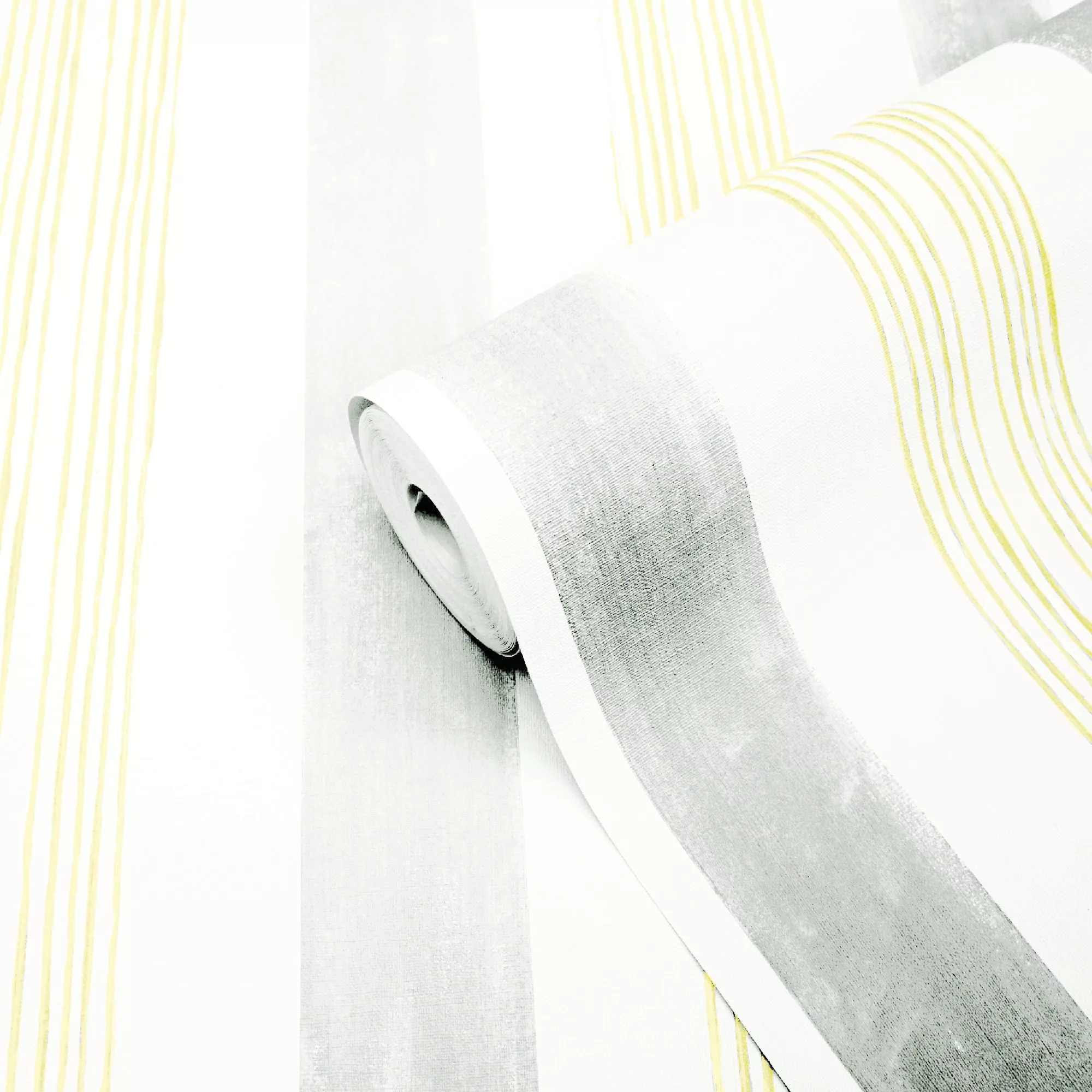GoodHome Eulophia Grey & Yellow Striped Textured Wallpaper 3 GoodHome Eulophia Grey & Yellow Striped Textured Wallpaper