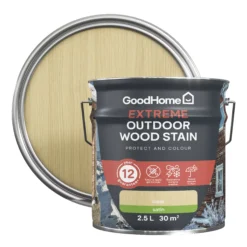 GoodHome Extreme Outdoor Clear Satin Quick Dry Wood Stain, 2.5L