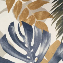GoodHome Ferula Blue Tropical Leaves Textured Wallpaper -Goodhome goodhome ferula blue tropical leaves textured wallpaper3663602561446 37c bq