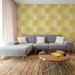 GoodHome Foxhill Yellow Trees Metallic Effect Smooth Wallpaper -Goodhome goodhome foxhill yellow trees metallic effect smooth wallpaper5059340410425 21i